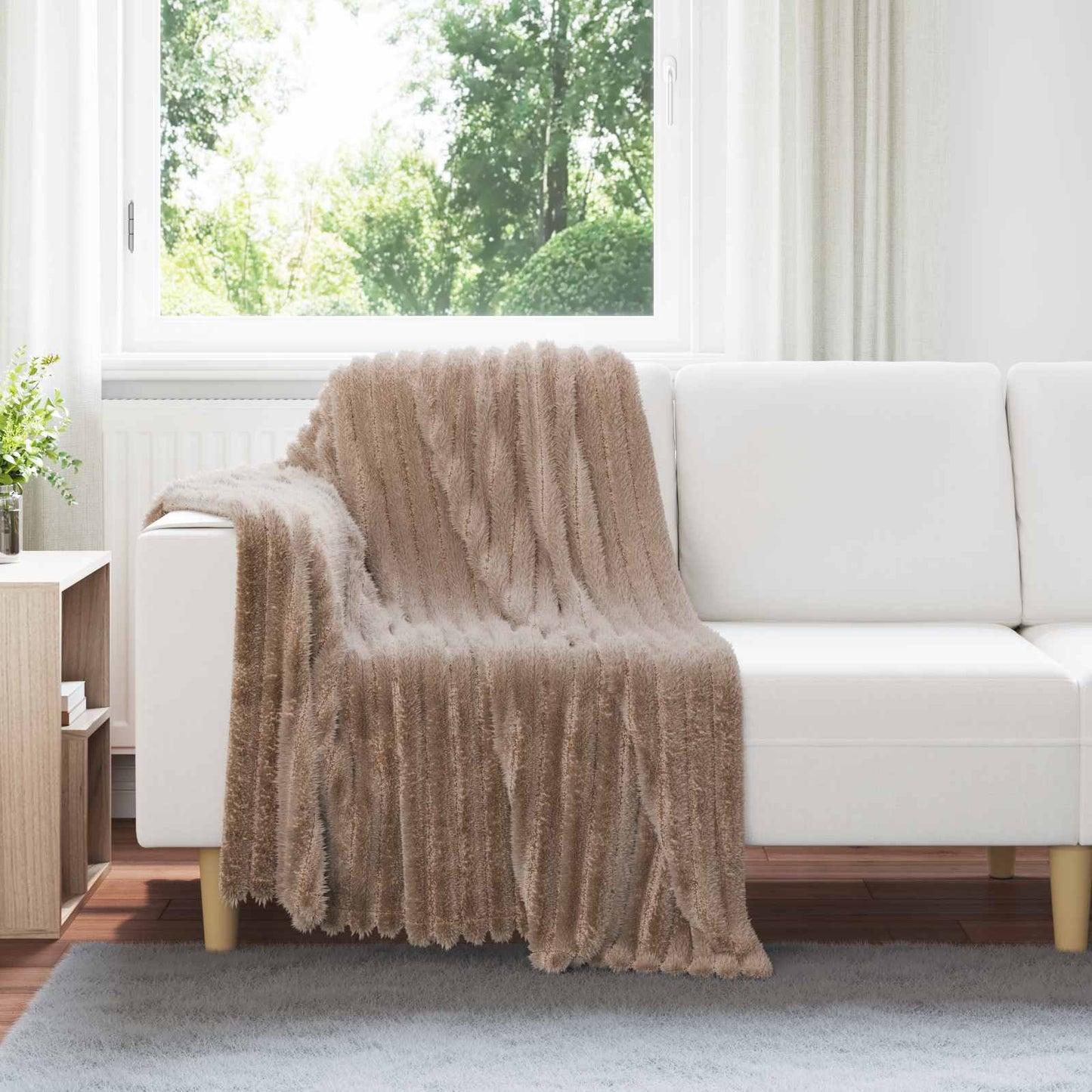 Überwurfdecke Kamel 150 x 130 cm Fleece