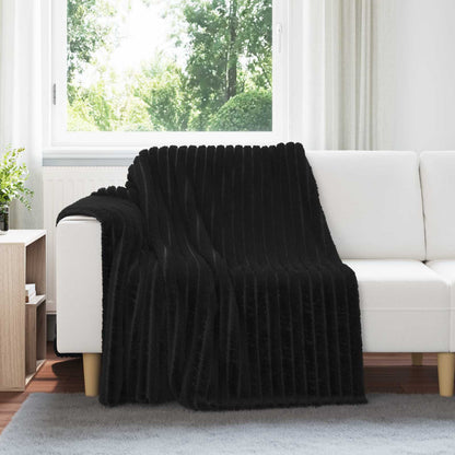 Überwurfdecke Schwarz 200 x 150 cm Fleece