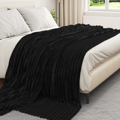 Überwurfdecke Schwarz 270 x 240 cm Fleece