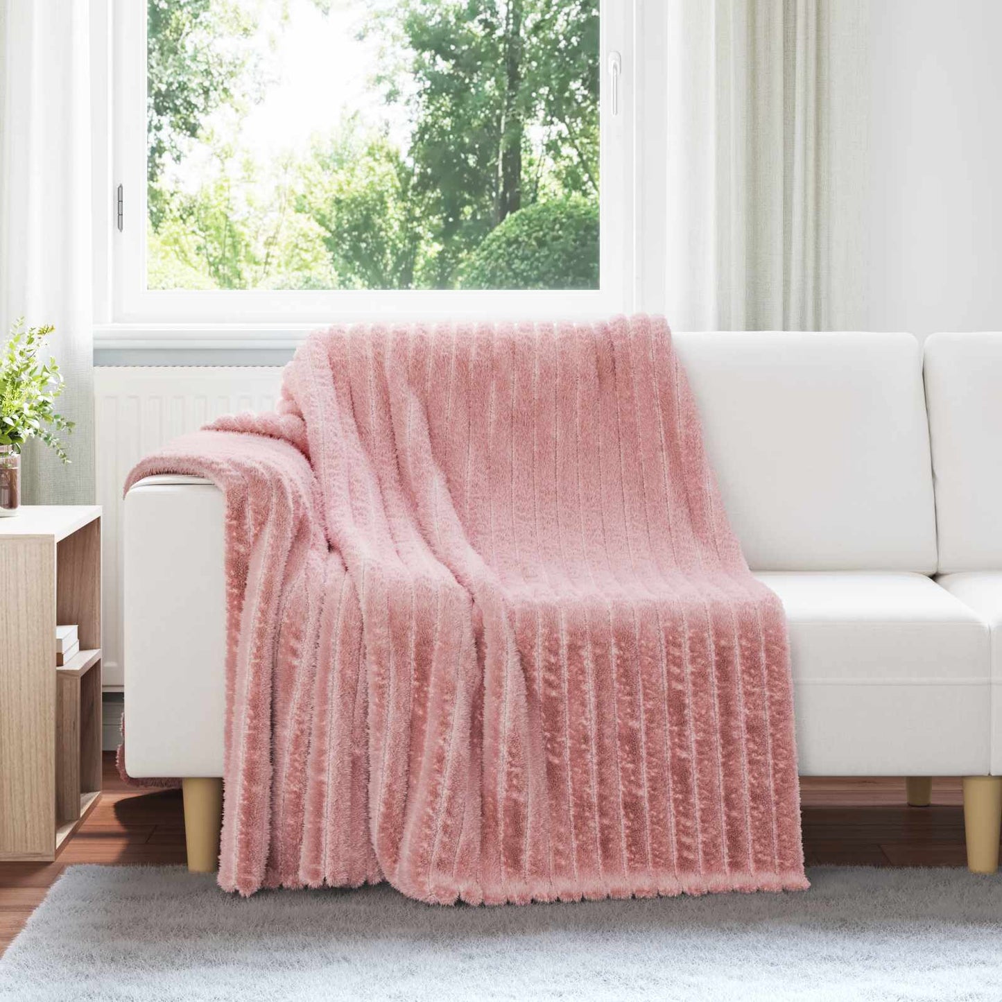 Überwurfdecke Rosa 200 x 150 cm Fleece