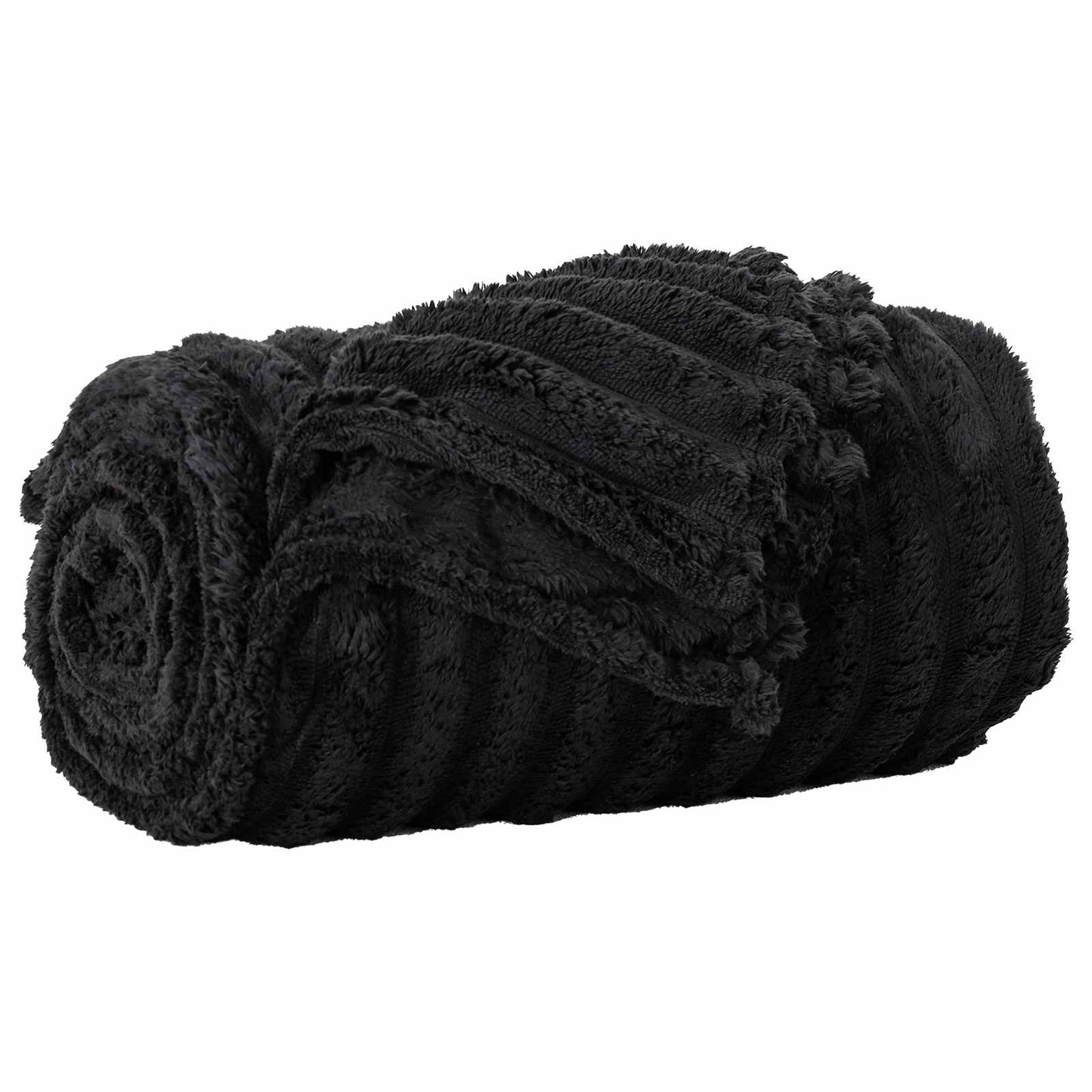 Wohndecken 6 pcs Schwarz 240 x 220 cm Fleece
