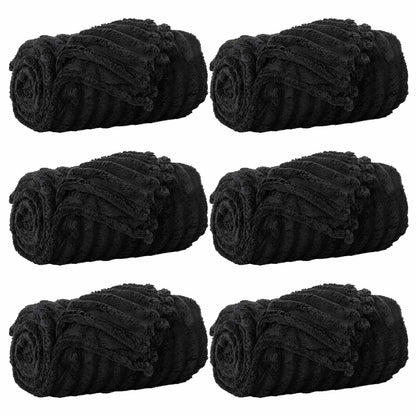 Wohndecken 6 pcs Schwarz 270 x 240 cm Fleece