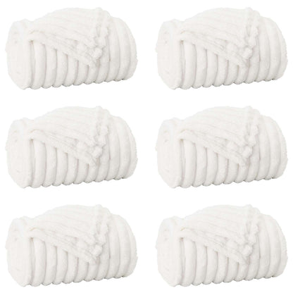 Wohndecken 6 pcs Weiß 240 x 220 cm Fleece