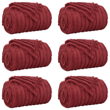 Wohndecken 6 pcs Bordeauxrot 240 x 220 cm Fleece