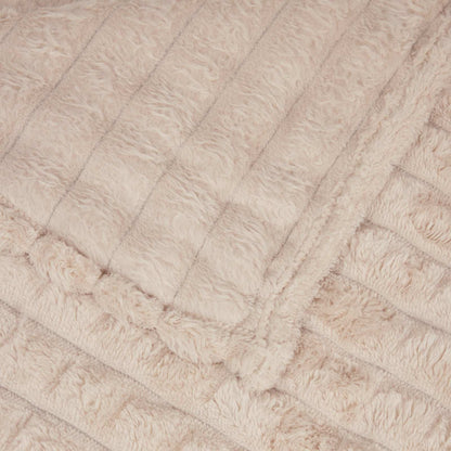 Überwurfdecke Beige 150 x 130 cm Fleece