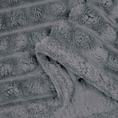 Überwurfdecke Dunkelgrau 240 x 220 cm Fleece