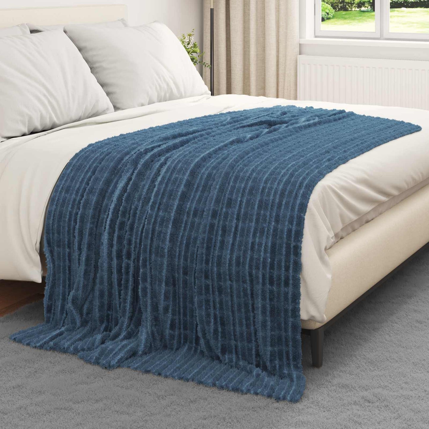 Überwurfdecke Marineblau 200 x 150 cm Fleece
