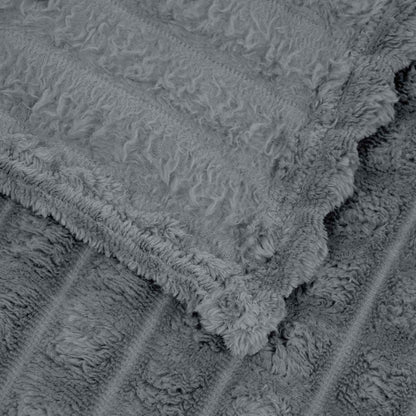 Wohndecken 6 pcs Dunkelgrau 270 x 240 cm Fleece