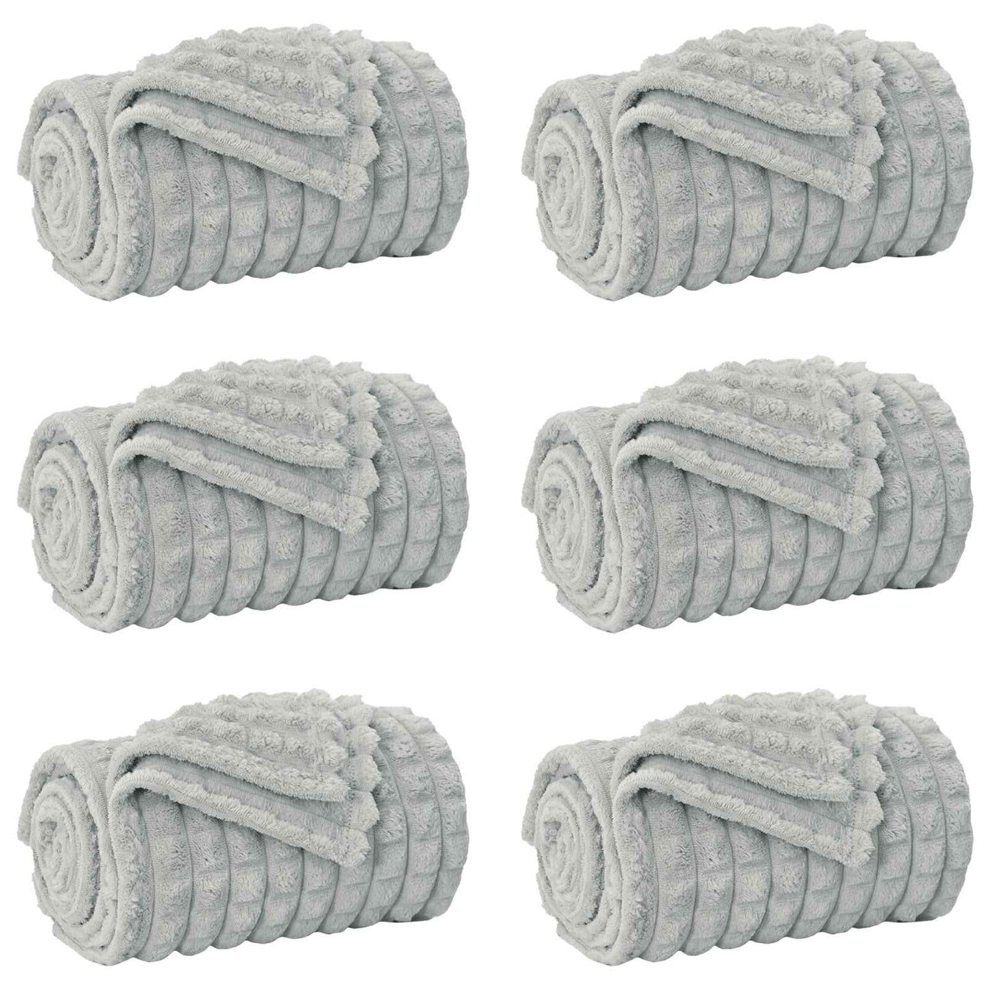 Wohndecken 6 pcs Grau 150 x 130 cm Fleece