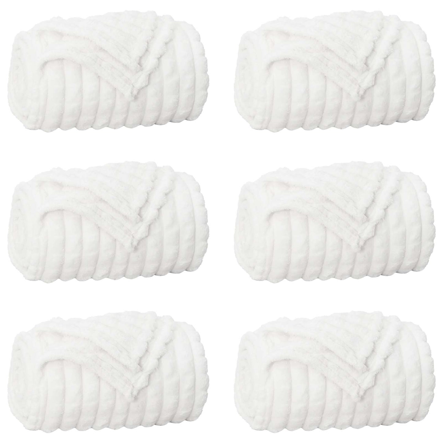 Wohndecken 6 pcs Weiß 270 x 240 cm Fleece