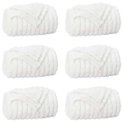 Wohndecken 6 pcs Weiß 270 x 240 cm Fleece