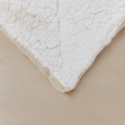 Überwurfdecke Beige 130 x 150 cm Fleece