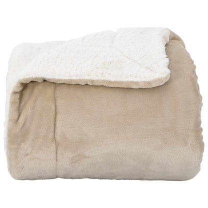 Überwurfdecke Beige 150 x 200 cm Fleece
