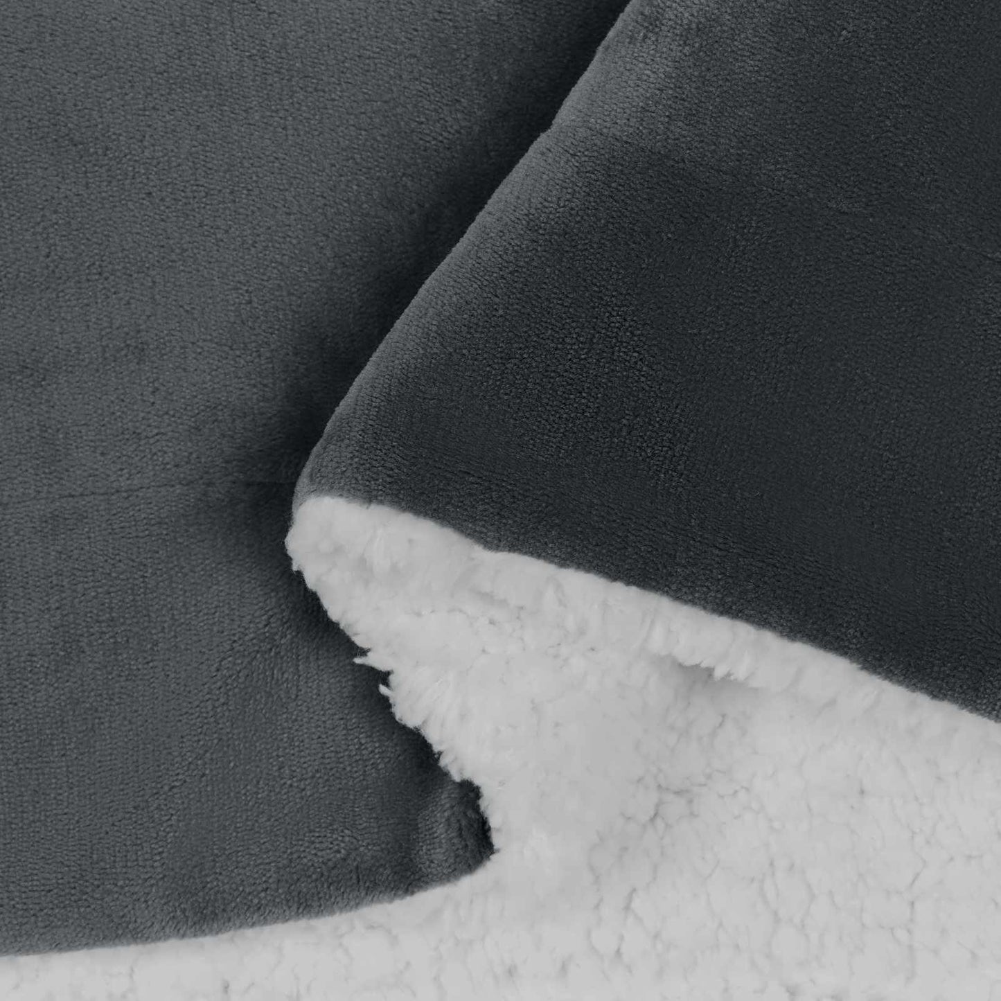 Überwurfdecke Dunkelgrau 220 x 240 cm Fleece