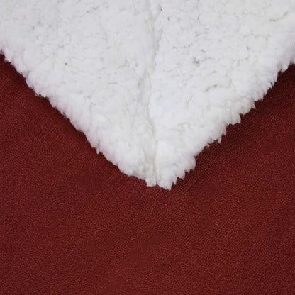 Überwurfdecke Bordeauxrot 130 x 150 cm Fleece