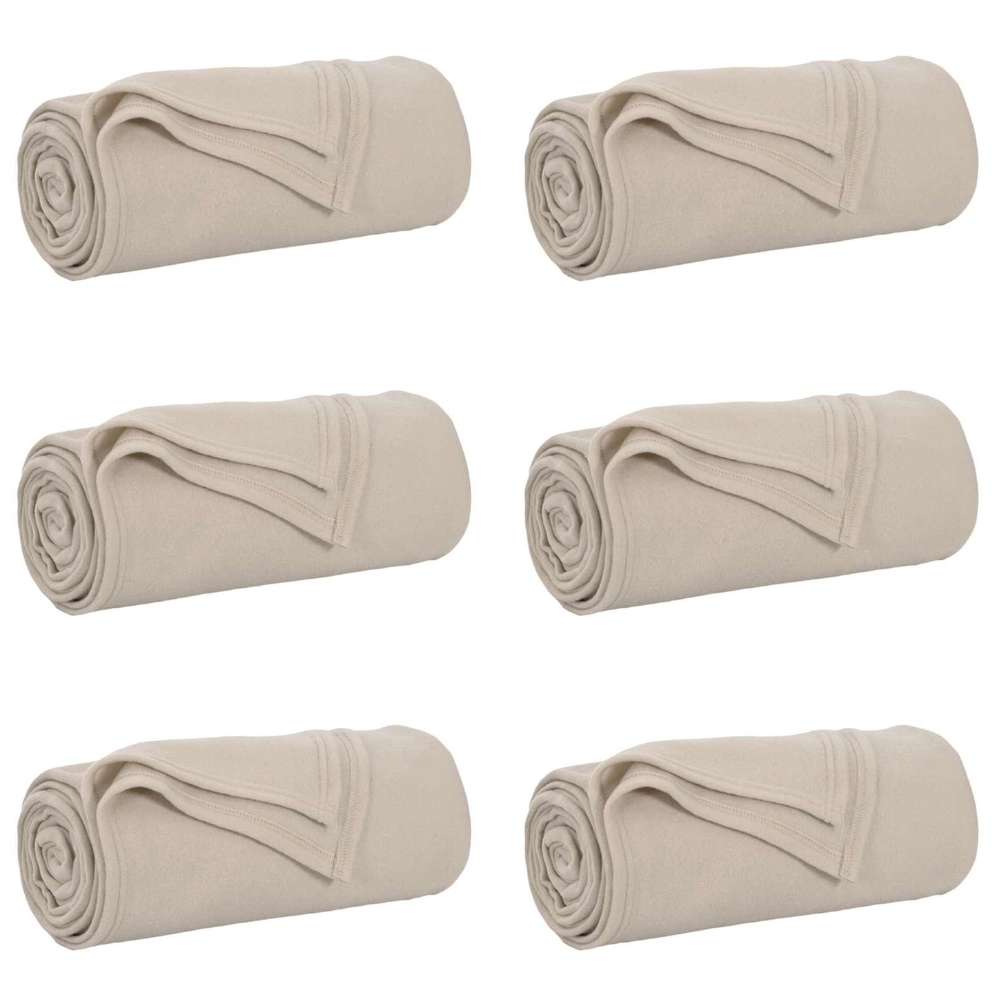Wohndecken 6 pcs Beige 170 x 130 cm Fleece