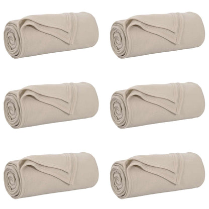 Wohndecken 6 pcs Beige 170 x 130 cm Fleece