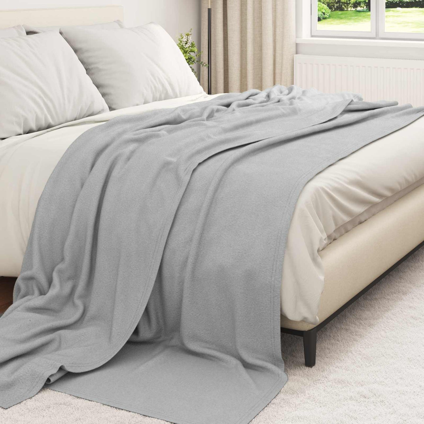 Wohndecken 6 pcs Grau 270 x 240 cm Fleece