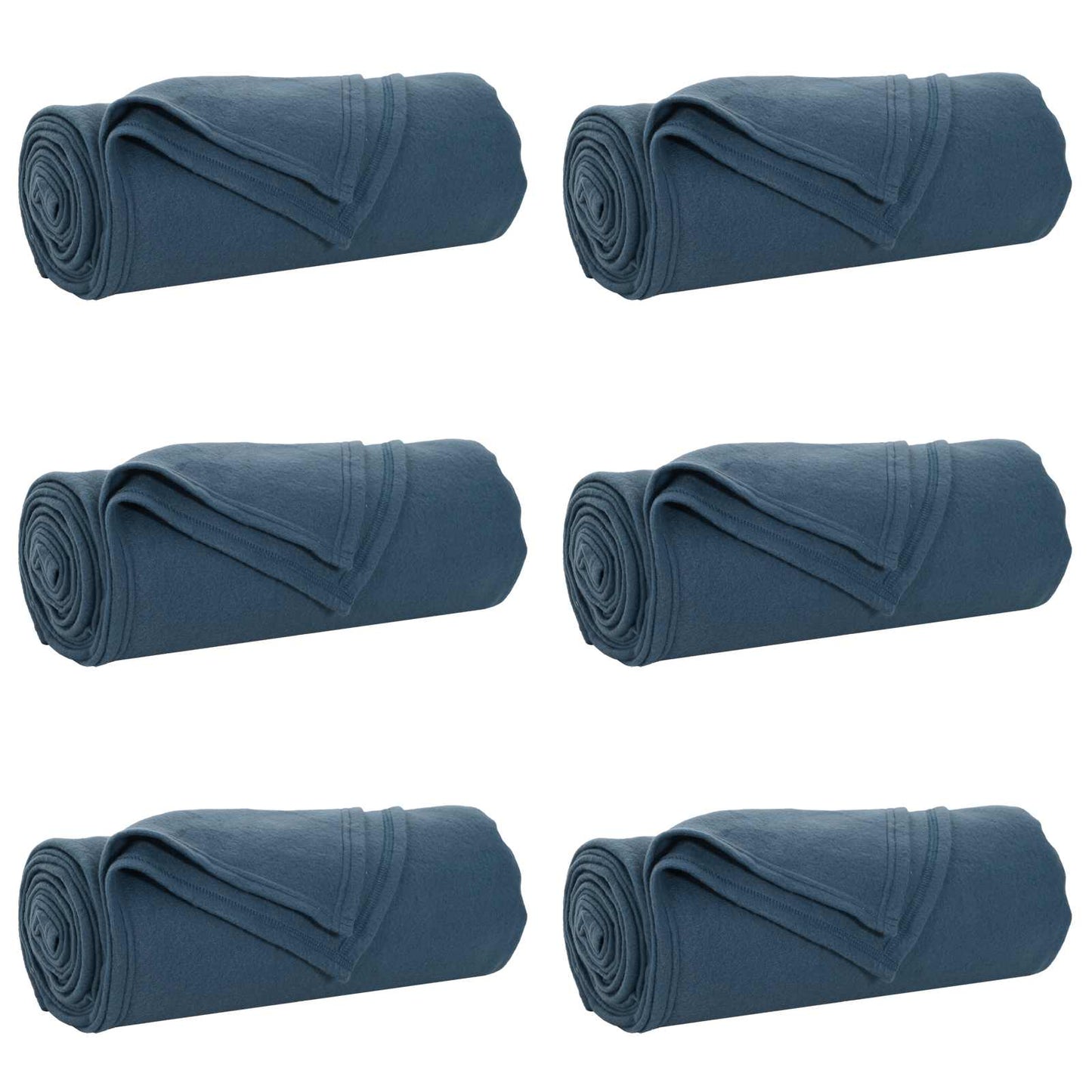 Wohndecken 6 pcs Marineblau 170 x 130 cm Fleece
