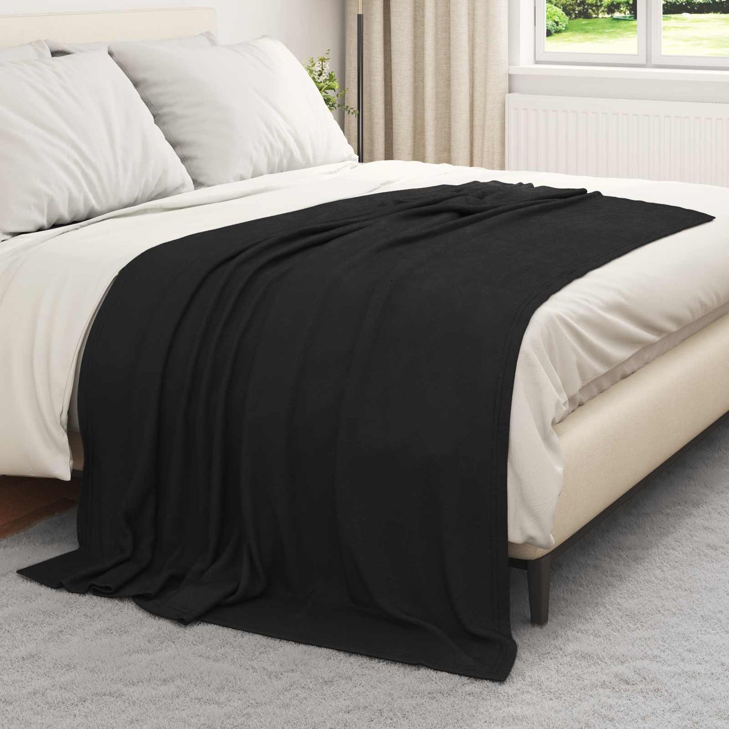 Wohndecken 6 pcs Schwarz 200 x 150 cm Fleece