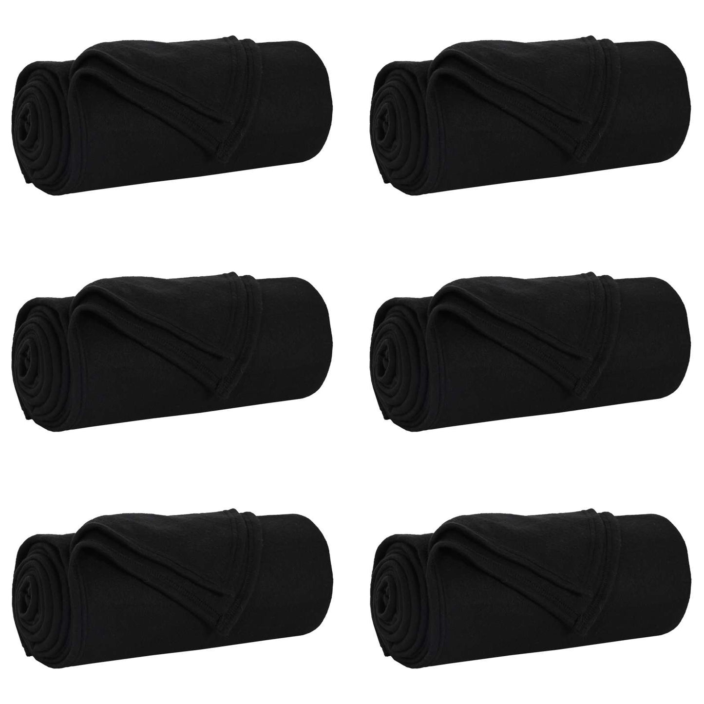 Wohndecken 6 pcs Schwarz 200 x 150 cm Fleece
