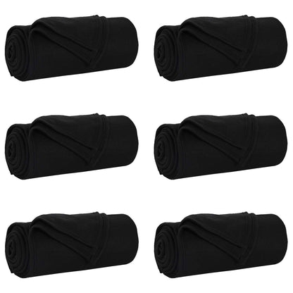 Wohndecken 6 pcs Schwarz 200 x 150 cm Fleece