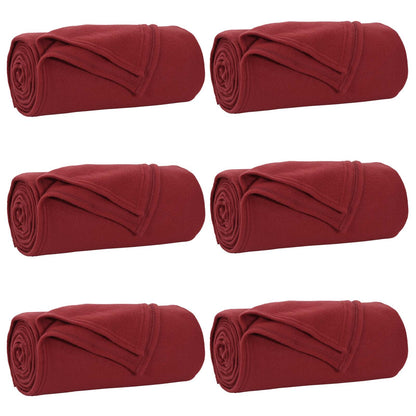 Wohndecken 6 pcs Bordeauxrot 270 x 240 cm Fleece