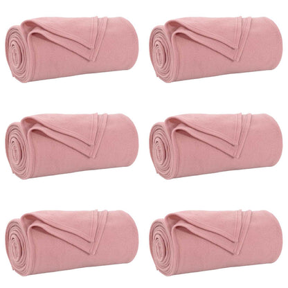 Wohndecken 6 pcs Rosa 170 x 130 cm Fleece