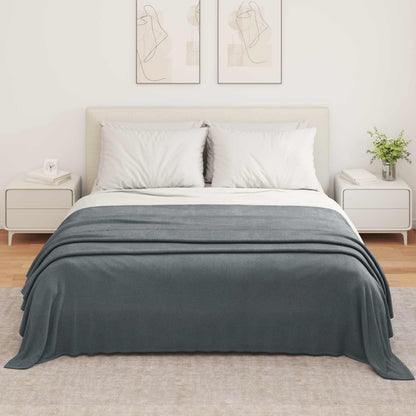 Überwurfdecke Dunkelgrau 350 x 270 cm Fleece