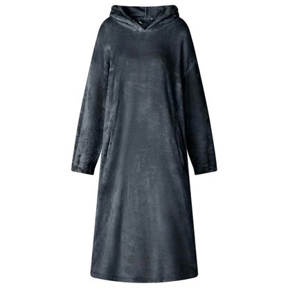 Decken-Hoodie Marineblau L Flanell