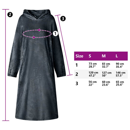 Decken-Hoodie Marineblau L Flanell