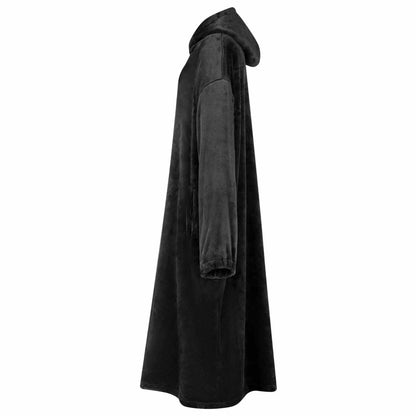 Decken-Hoodie Schwarz M Flanell