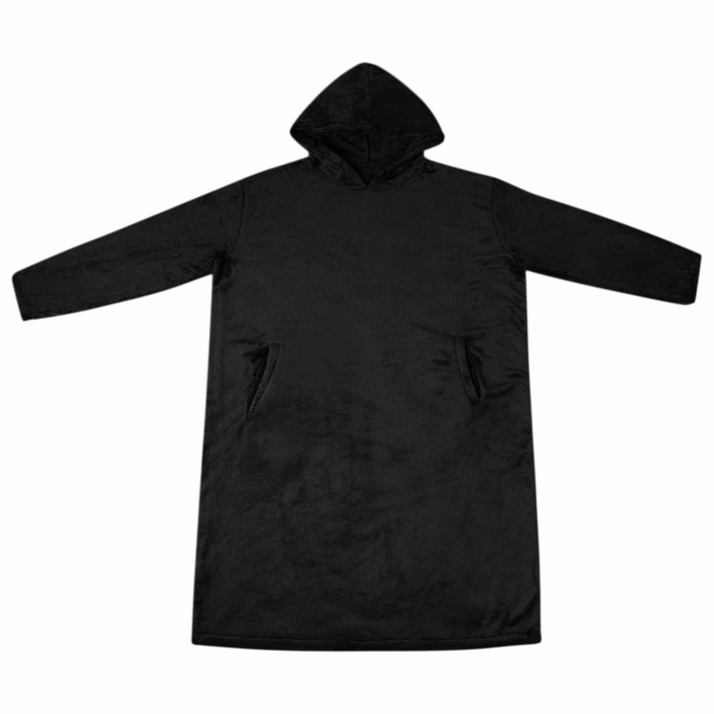 Decken-Hoodie Schwarz L Flanell