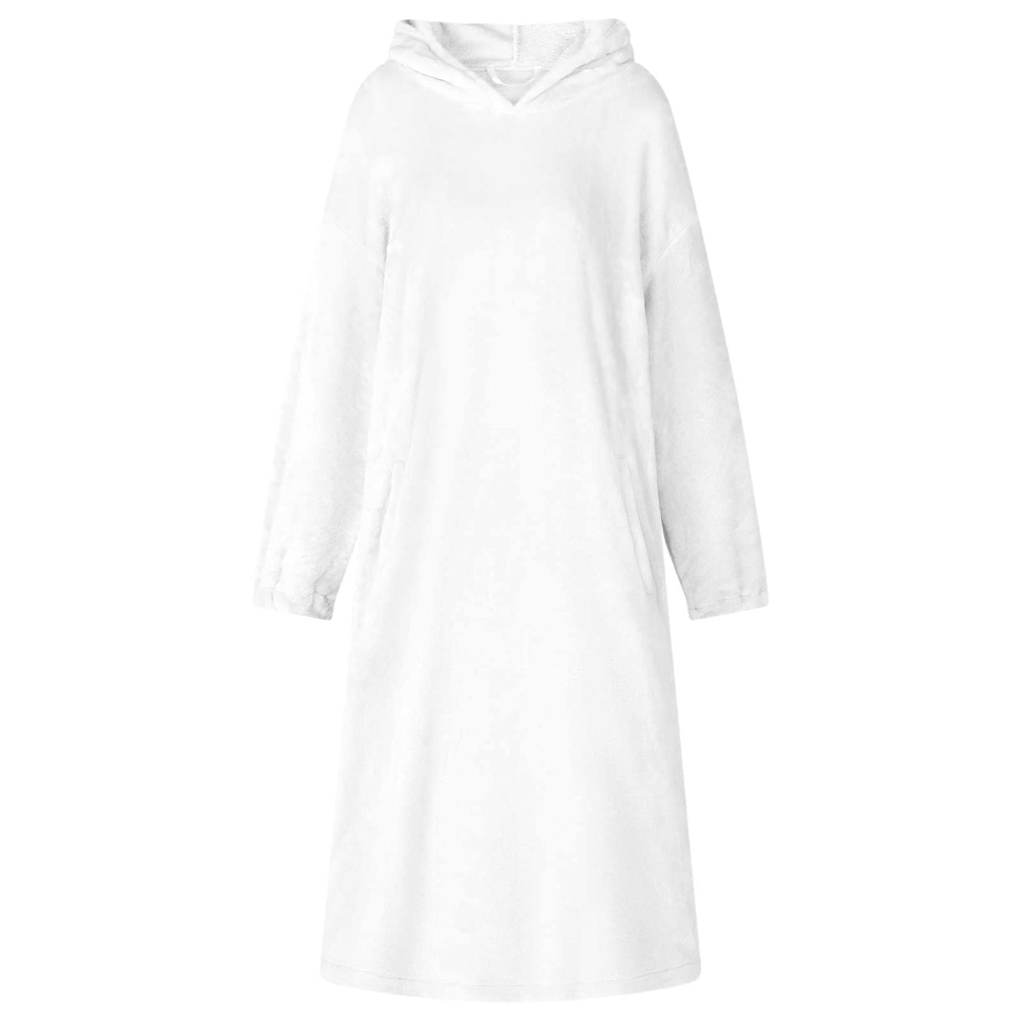 Decken-Hoodie Weiß L Flanell