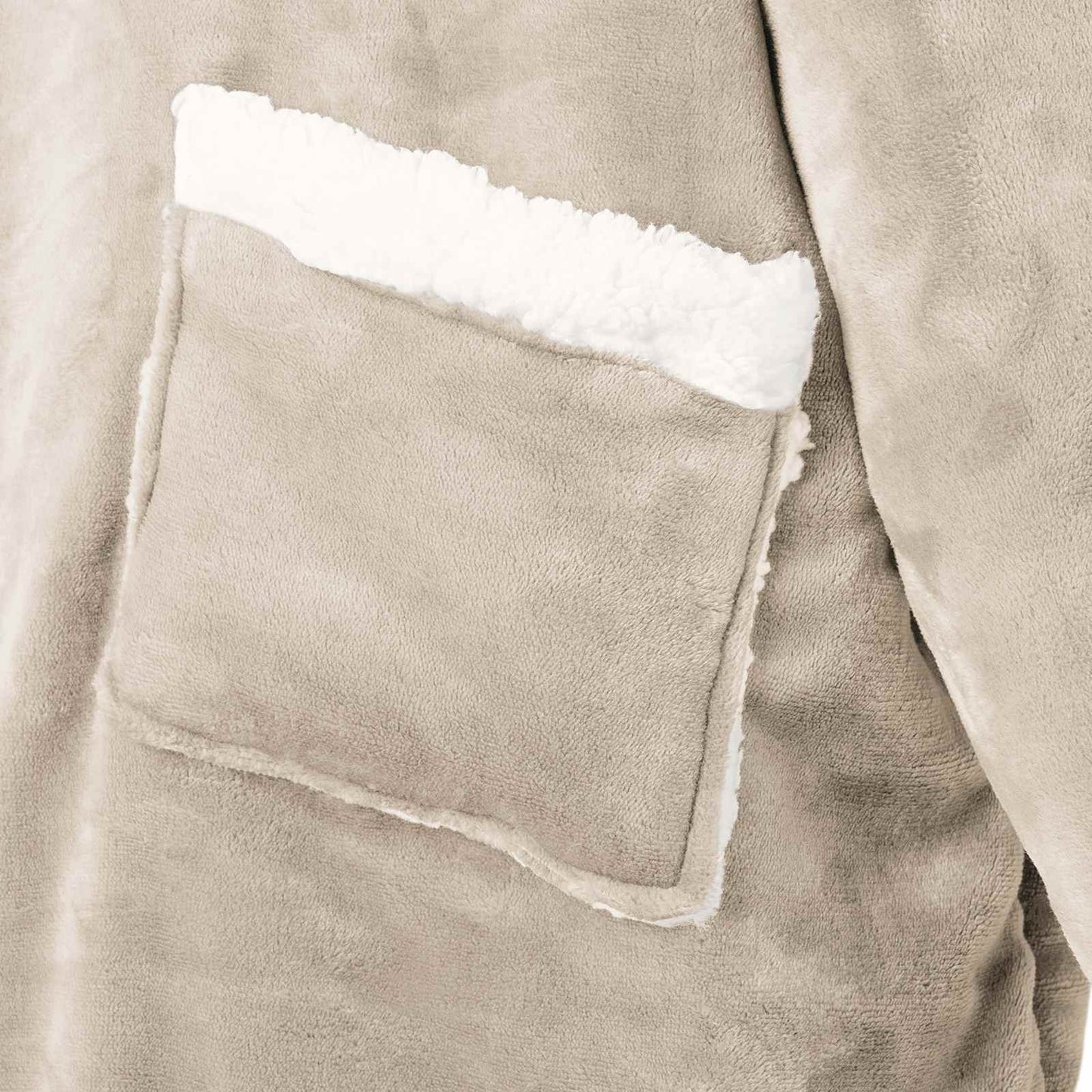 Decken-Hoodie Beige L Fleece und Flanell