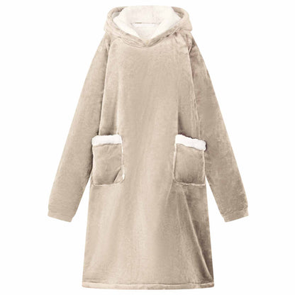 Decken-Hoodie Beige L Fleece und Flanell