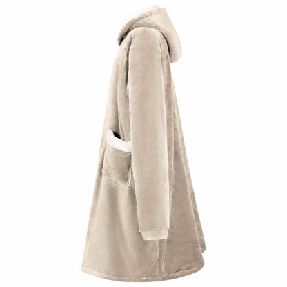 Decken-Hoodie Beige L Fleece und Flanell