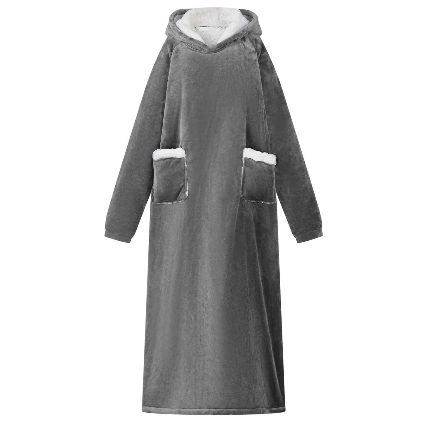 vidaXL Decken-Hoodie Dunkelgrau L Fleece und Flanell