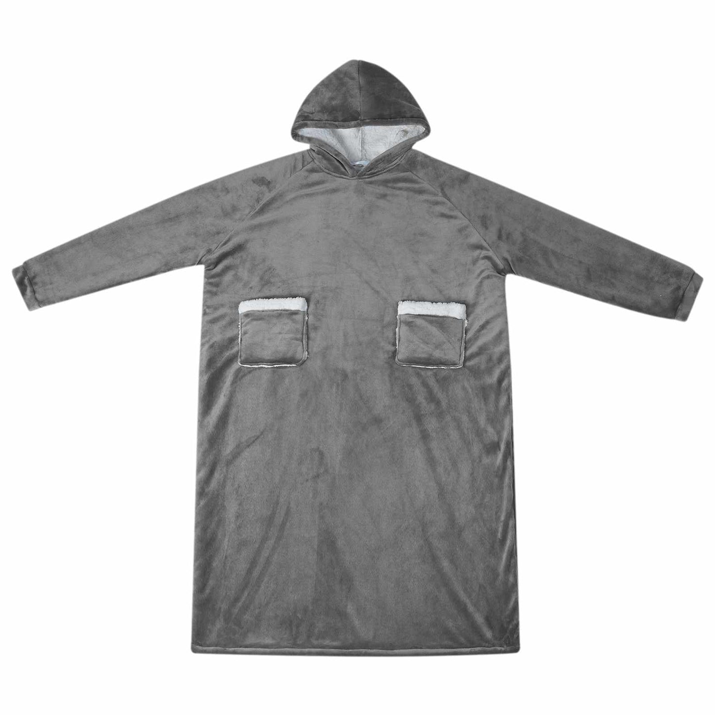 vidaXL Decken-Hoodie Dunkelgrau L Fleece und Flanell