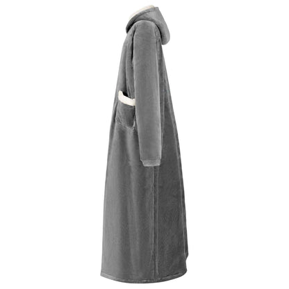 vidaXL Decken-Hoodie Dunkelgrau L Fleece und Flanell