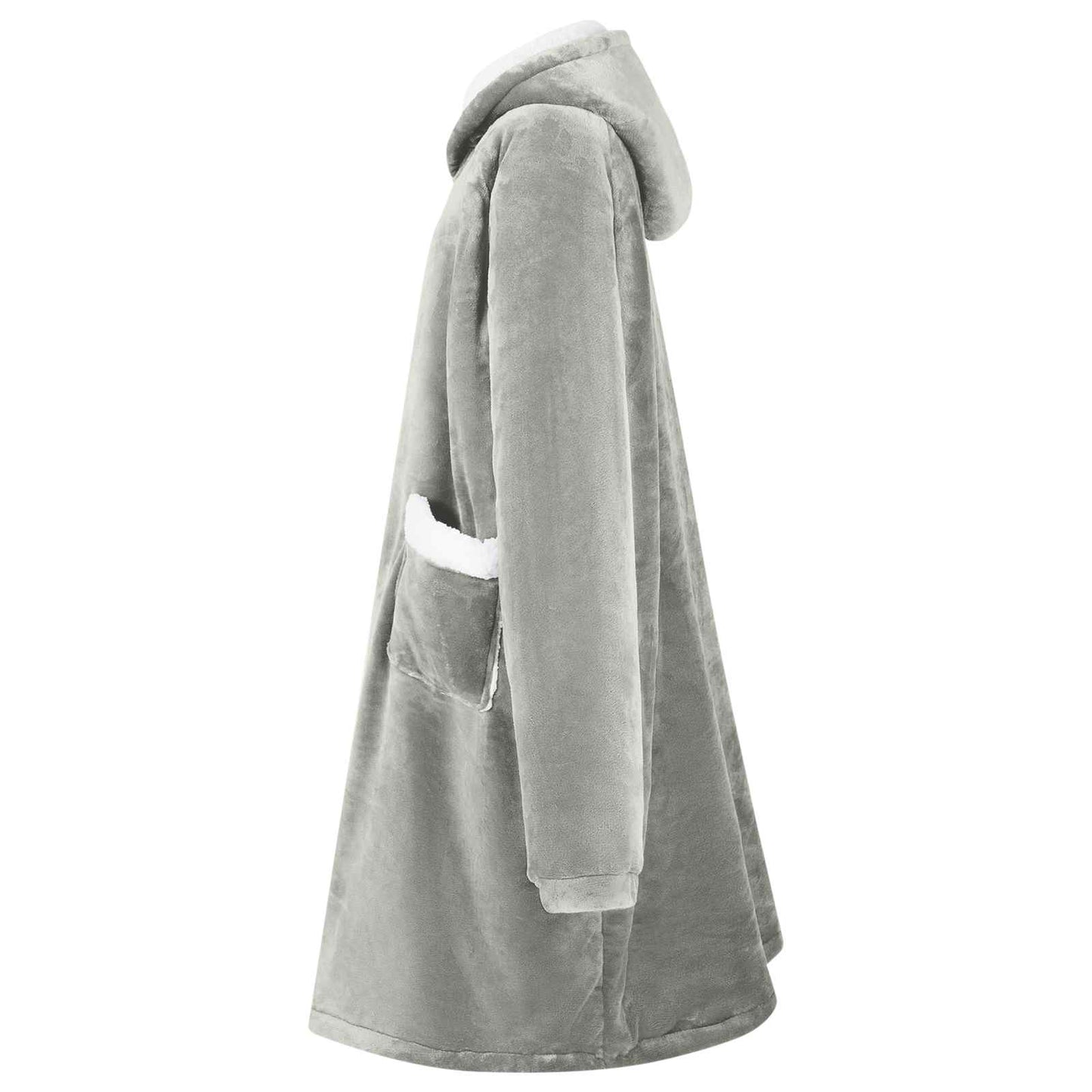Decken-Hoodie Grau M Fleece und Flanell