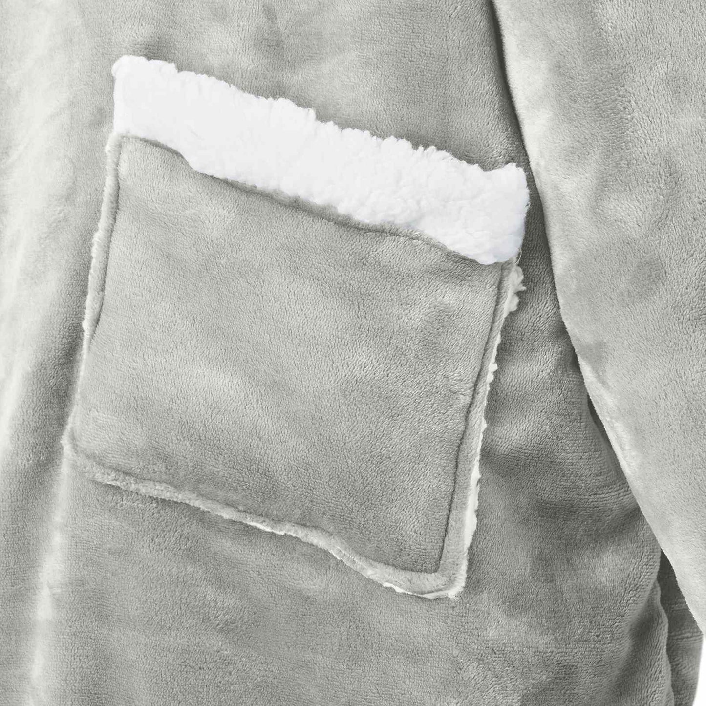 Decken-Hoodie Grau L Fleece und Flanell
