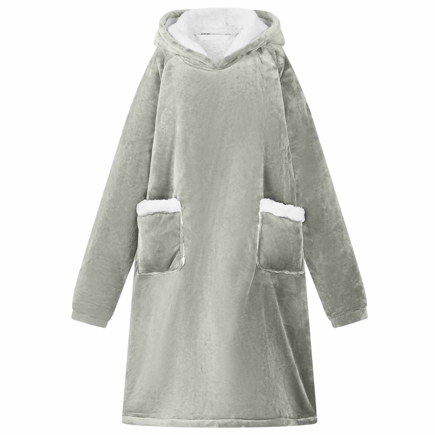 Decken-Hoodie Grau L Fleece und Flanell