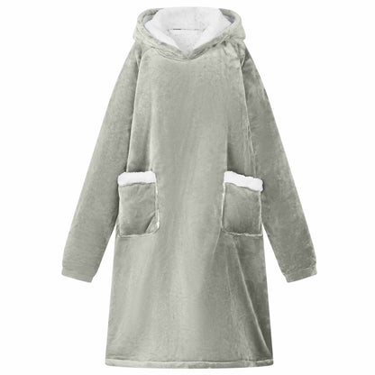 Decken-Hoodie Grau L Fleece und Flanell
