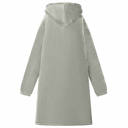 Decken-Hoodie Grau L Fleece und Flanell