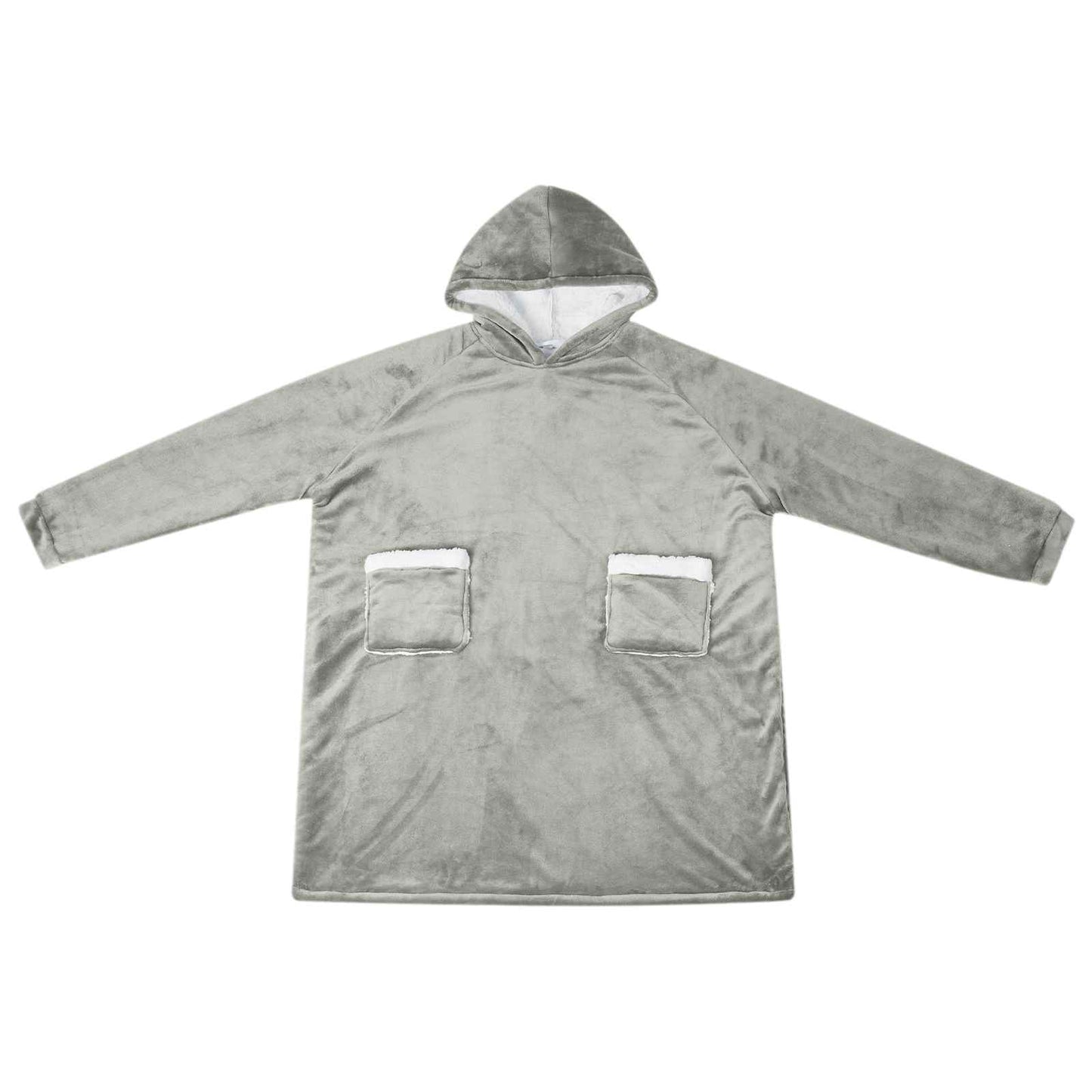 Decken-Hoodie Grau L Fleece und Flanell