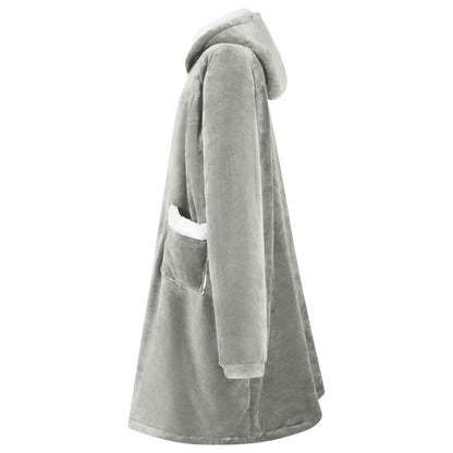 Decken-Hoodie Grau L Fleece und Flanell