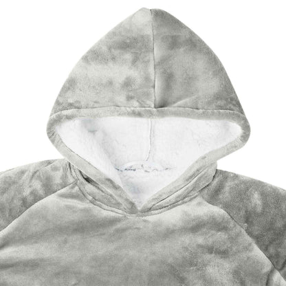 Decken-Hoodie Grau M Fleece und Flanell