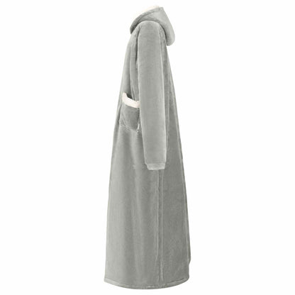 Decken-Hoodie Grau M Fleece und Flanell