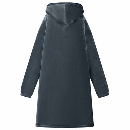 Decken-Hoodie Marineblau M Fleece und Flanell